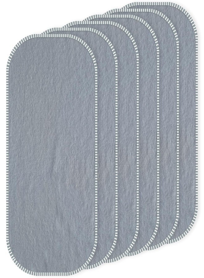 CUXFLS Baby Waterproof Changing Pad Liners (6 Pack) - Washable Reusable Changing Table Cover Liners Double, Portable Diaper Pads, Grey Line - Image 1